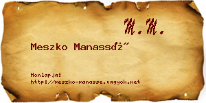 Meszko Manassé névjegykártya